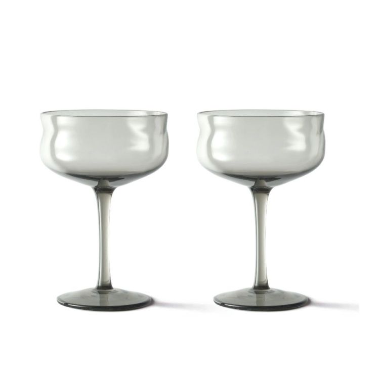 Paveau Champagne Coupe Swirl - Mist - Set van 2 Paveau Champagne Coupe Swirl - Mist - Set van 2