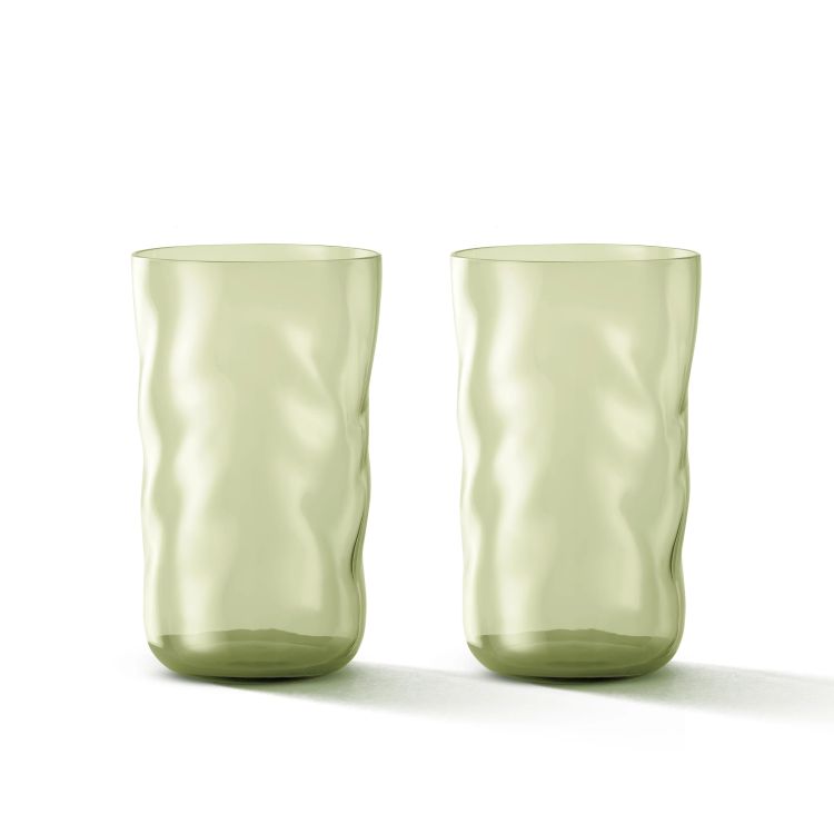Paveau Glazen Swirl longdrink - Moss - Set van 2 Paveau Glazen Swirl longdrink - Moss - Set van 2
