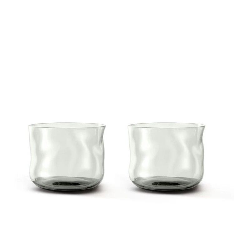 Paveau Glazen Swirl small - Mist - Set van 2