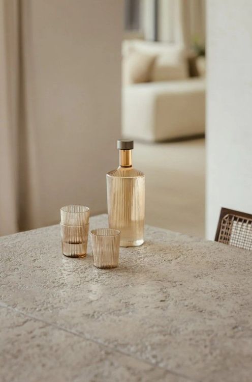 Paveau Waterfles Ribbed - Bells Mokka