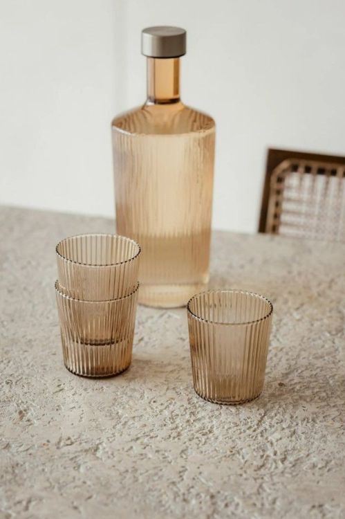 Paveau Waterfles Ribbed - Bells Mokka