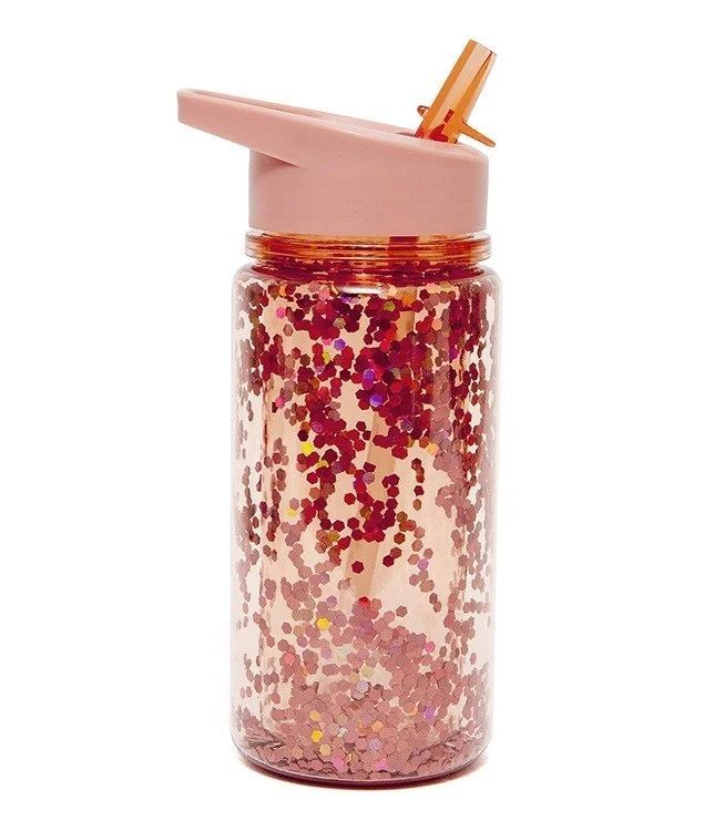 Petit Monkey Drinkfles - Glitter - Peach blossom