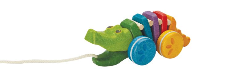 Plan Toys Trekdier Alligator regenboog