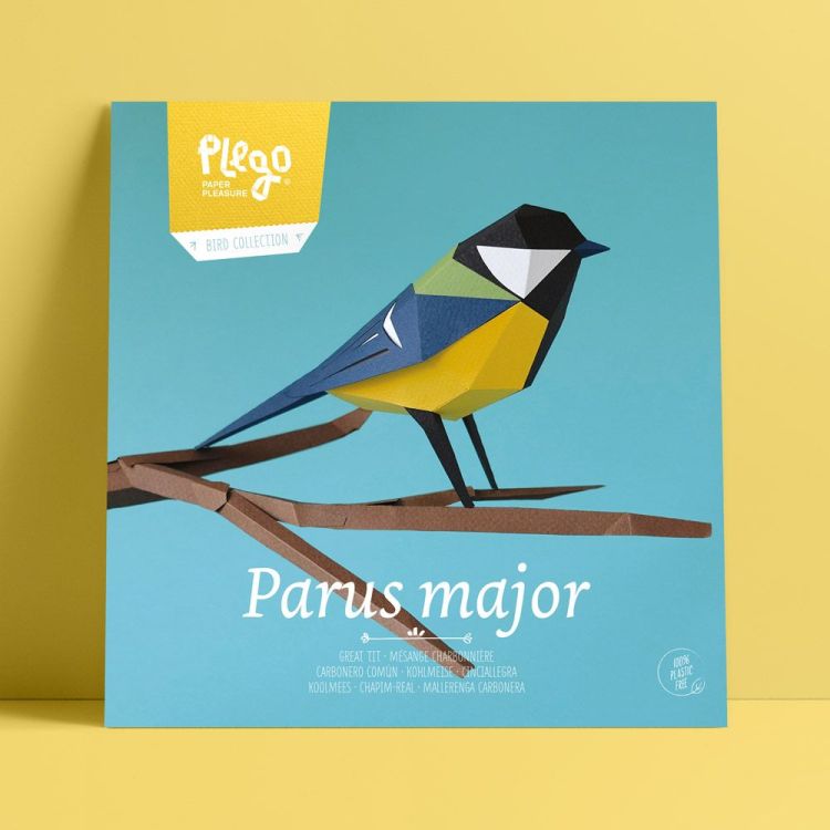 Plego Papieren figuur 3D - Parus Major / Koolmees