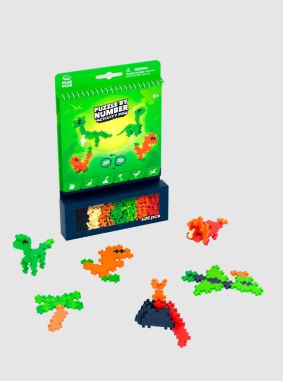 Plus-Plus Puzzel op nummer - Activitypad - Dino