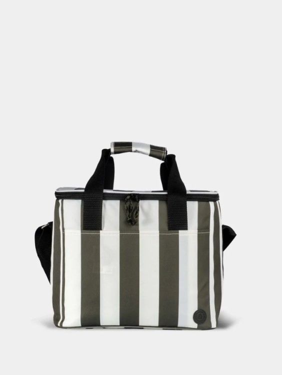 Sagaform Koeltas - City Stripe - Large groen/wit