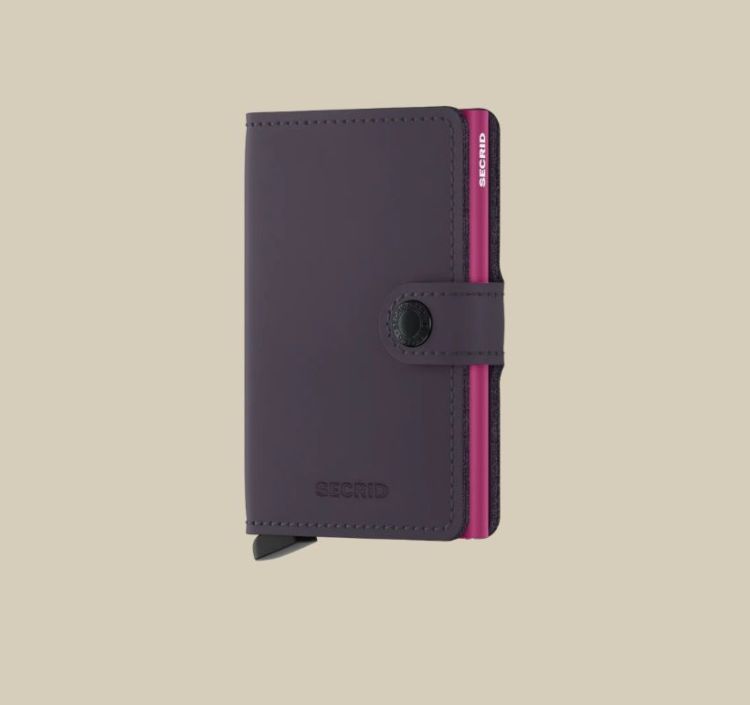 Secrid Mini wallet - Matte dark purple & fushia