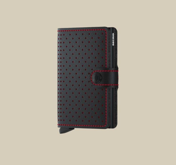 Secrid Mini wallet - Perforated black & red