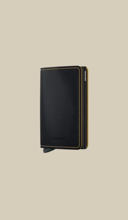 Secrid Slim wallet - Matte black - Ochre