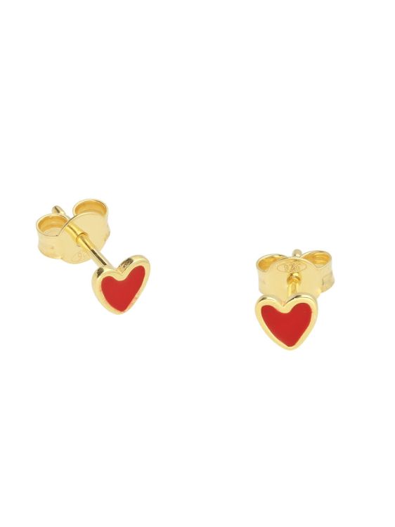 Selva Sauvage Oorbellen - Heart studs red