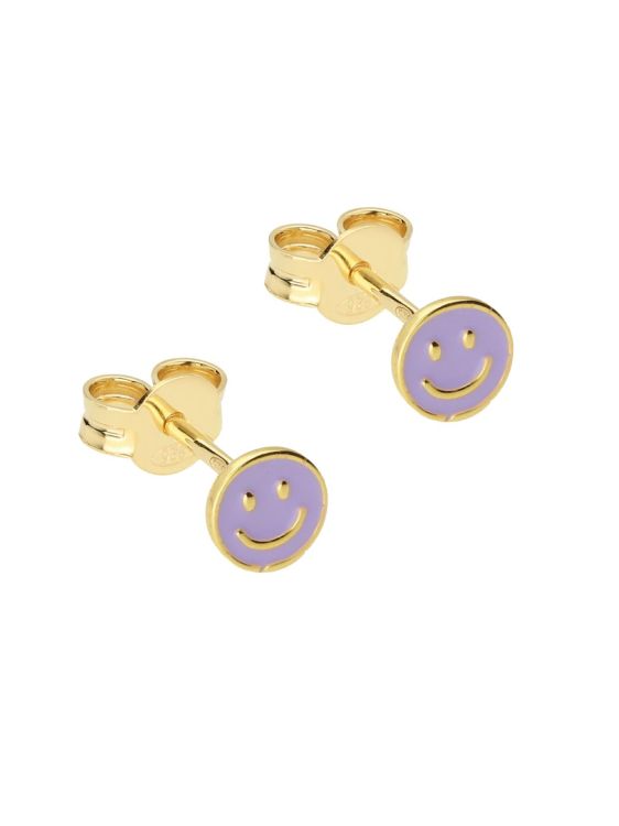 Selva Sauvage Oorbellen - Smiley studs lila