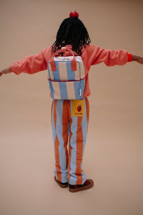 Sticky Lemon Rugzakje - small | stripes | cloud blue + twiggy beige