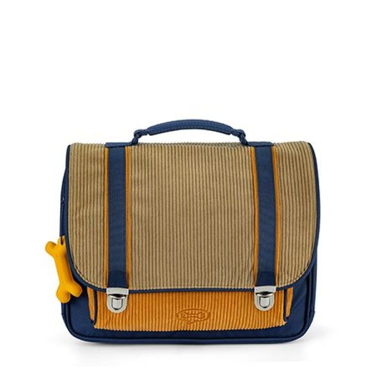 STONES and BONES Boekentas - Cassis - Corduroy khaki + honey