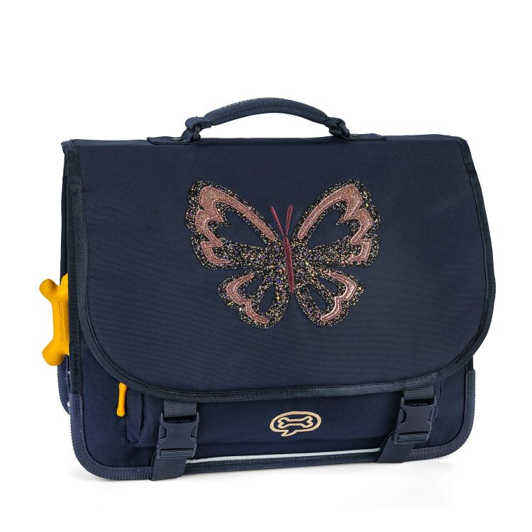 STONES and BONES Boekentas - Cedar - Glitter Butterfly navy