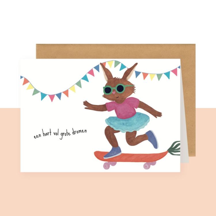 Studio Bertha Dubbele wenskaart – Een hart vol grote dromen