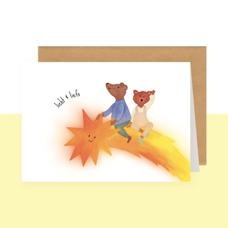Studio Bertha Dubbele wenskaart - Licht en liefs