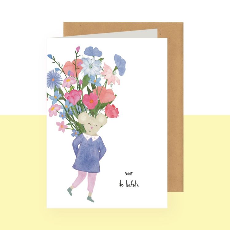 Studio Bertha Dubbele wenskaart – Voor de liefste