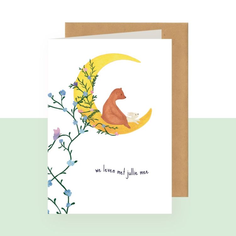 Studio Bertha Dubbele wenskaart – We leven met jullie mee