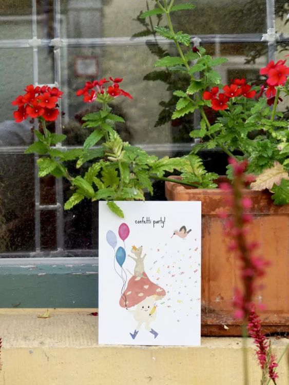 Studio Bertha Postkaart - Confetti party!