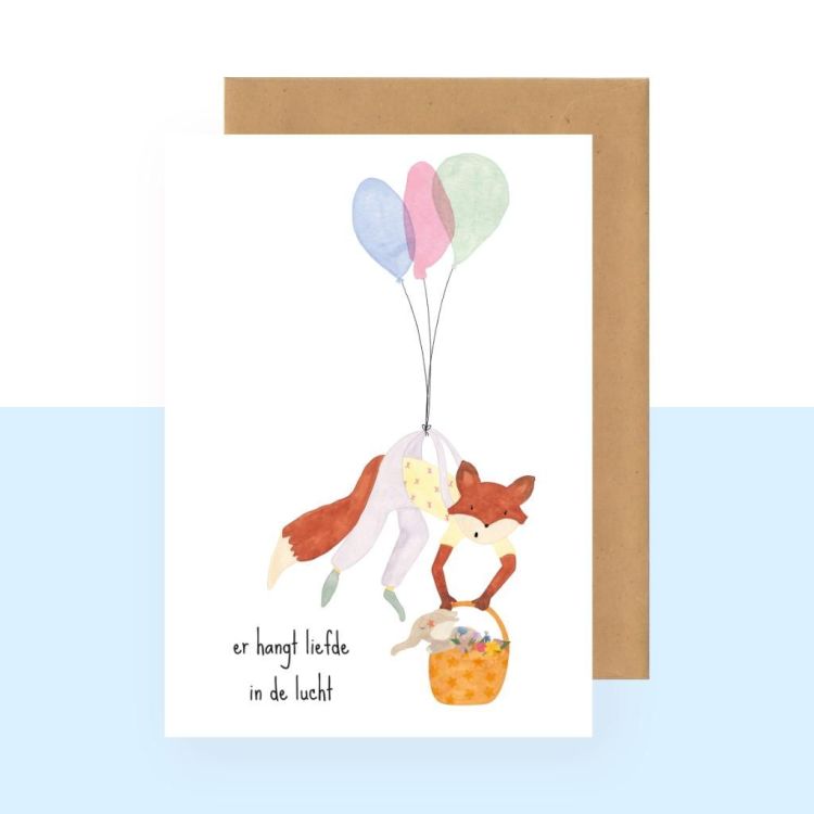 Studio Bertha Postkaart - Er hangt liefde in de lucht