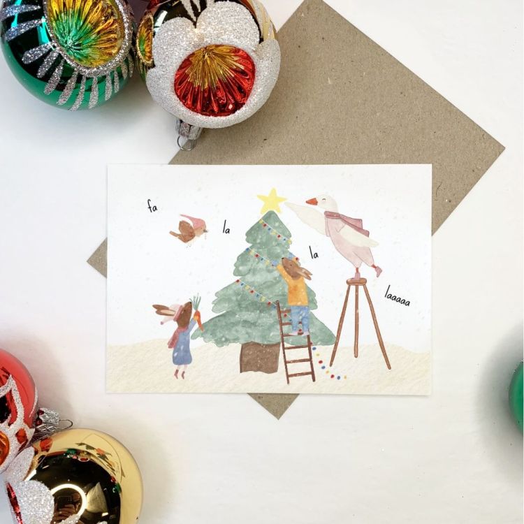 Studio Bertha Postkaart - Fa la la laaaaa Studio Bertha Postkaart - Fa la la laaaaa