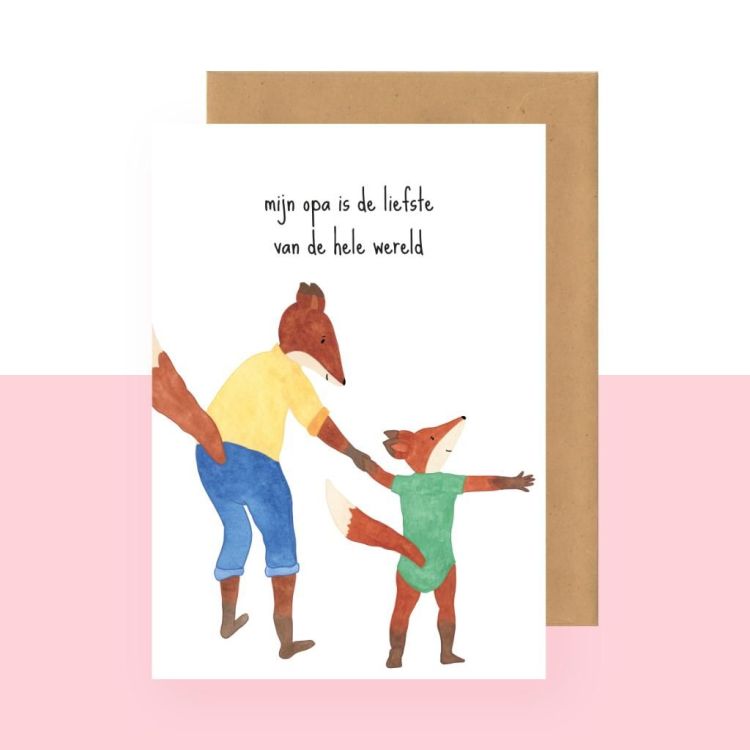 Studio Bertha Postkaart - Mijn opa is de liefste van de hele wereld