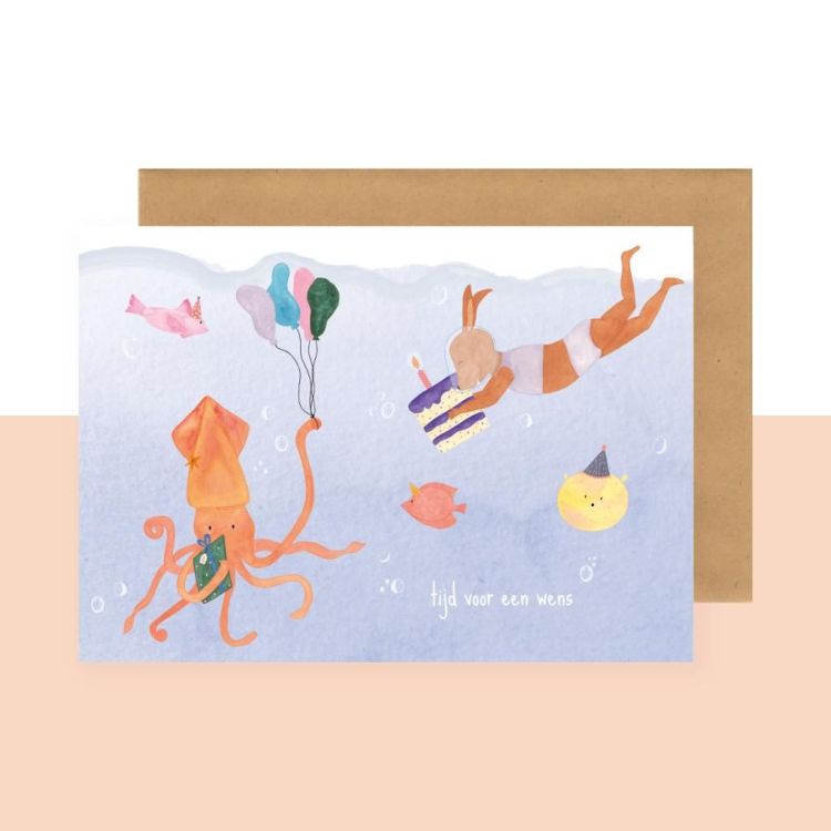 Studio Bertha Postkaart - Tijd voor een wens