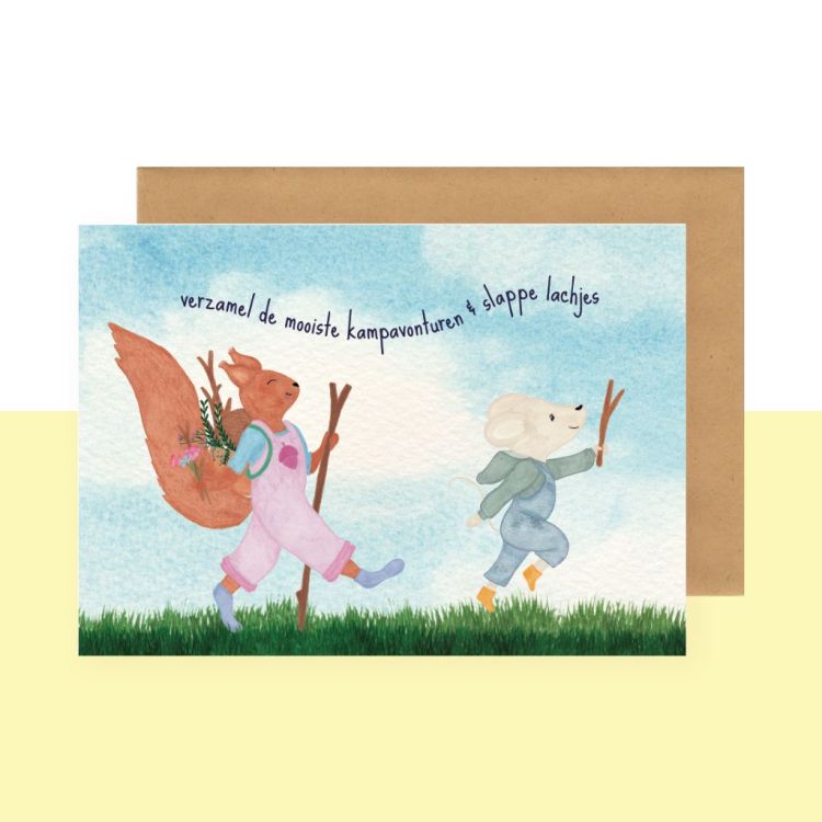Studio Bertha Postkaart – Verzamel de mooiste kampavonturen en slappe lachjes