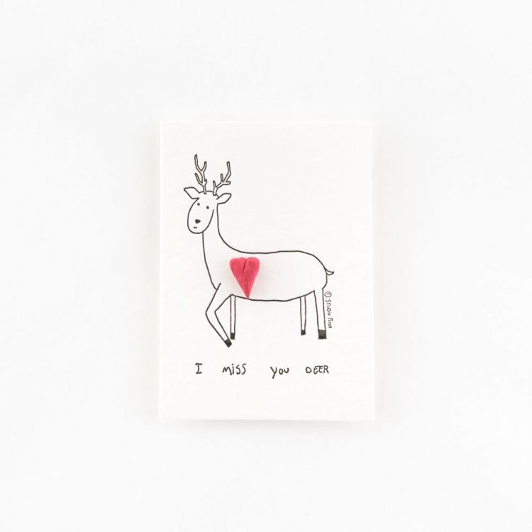 Studio Flash Kaartje met pin - I miss you deer
