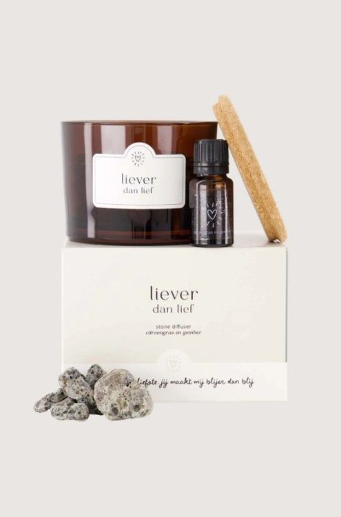 The Gift Label Diffuser lava steen - Liever dan lief - Off white The Gift Label Diffuser lava steen - Liever dan lief - Off white