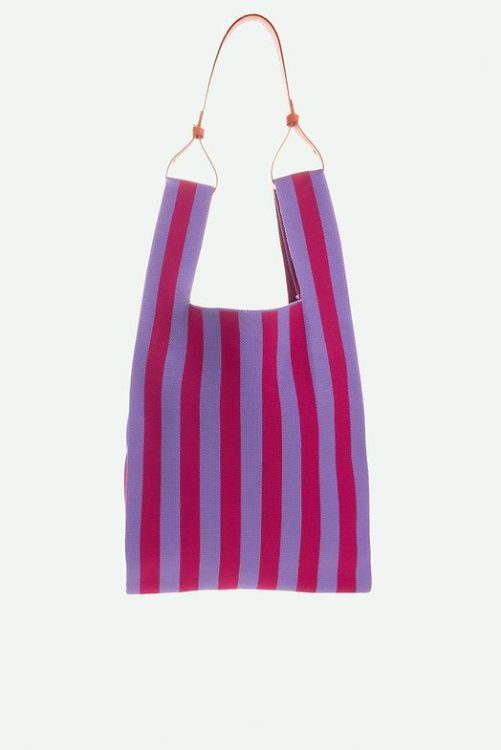 The Sticky Sis Club Market bag | il sole | knitted stripes | positano purple + sunset lilac