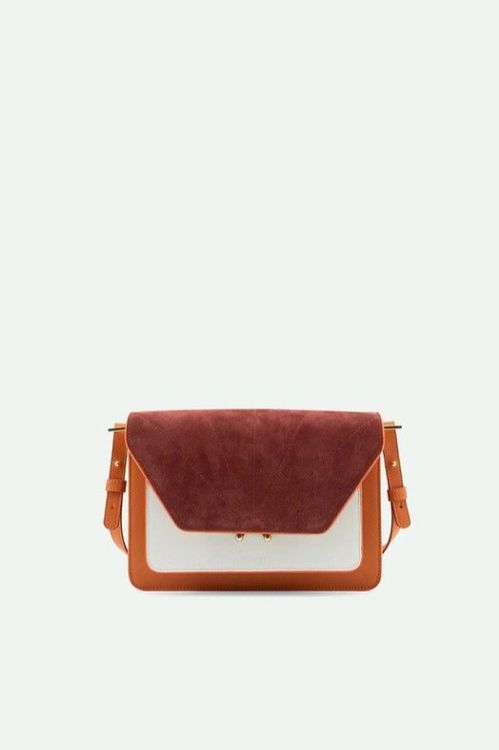 The Sticky Sis Club Shoulder bag | satchel | coloré | croissant brown + hortensia blue + vin rouge