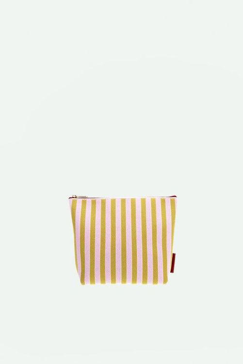 The Sticky Sis Club Toiletry bag | il sole | knitted stripes | dolce pink + lemon leaf