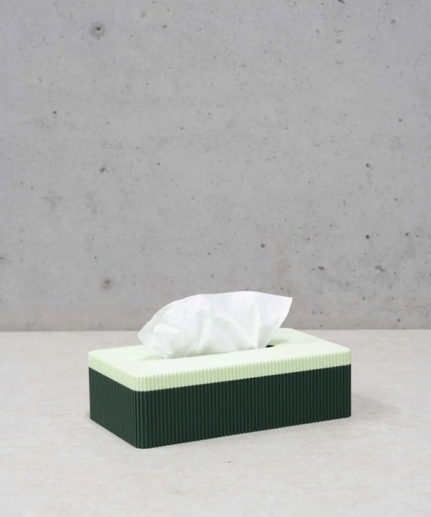 Wavy Tissue box - Highland green / mint