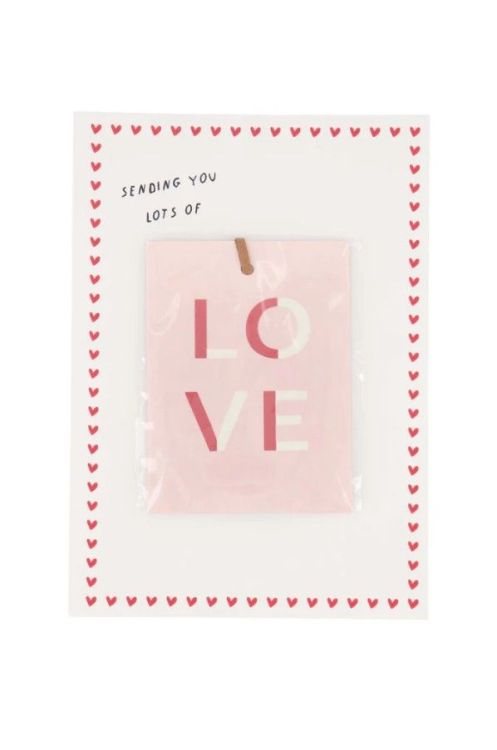 Zusss Ansichtkaart met geurzakje - Love - Wit/roze