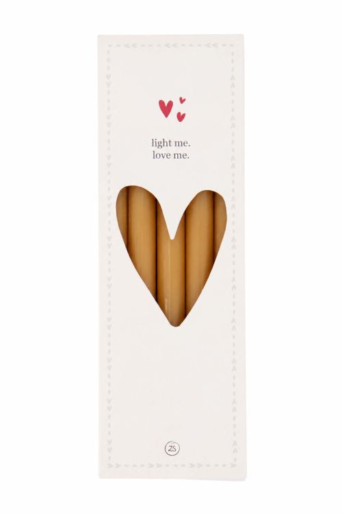 Zusss Doosje met 10 smalle kaarsjes - Caramel