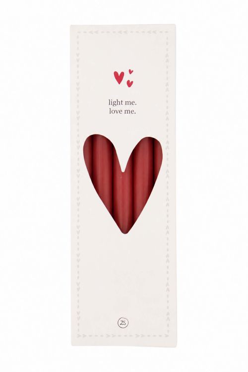 Zusss Doosje met 10 smalle kaarsjes - Dark red