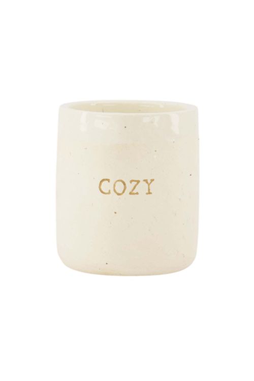 Zusss Geurkaars - Cozy - Wit/goud/keramiek