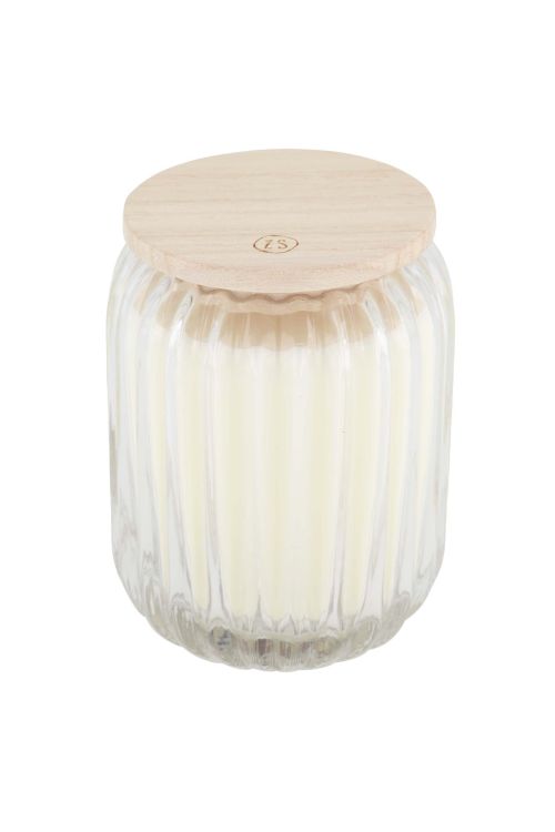 Zusss Geurkaars in glas met ribbels - Bamboe Zusss Geurkaars in glas met ribbels - Bamboe