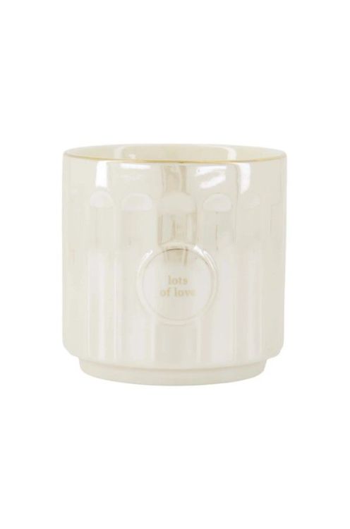 Zusss Geurkaars keramiek - Lots of love - Parelmoer zand/goud