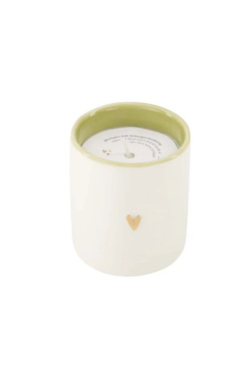 Zusss Geurkaars keramiek - Voor altijd in mijn hart - wit/bruin