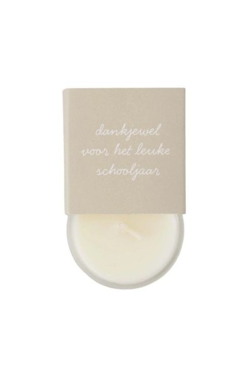 Zusss Geurkaarsje in wikkel - Schooljaar - wit/licht groen