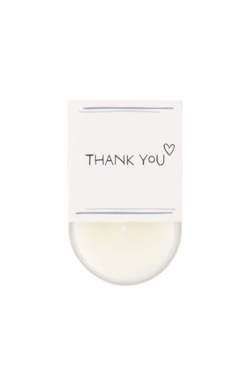 Zusss Geurkaarsje in wikkel - Thank you - Wit/goud/blauw