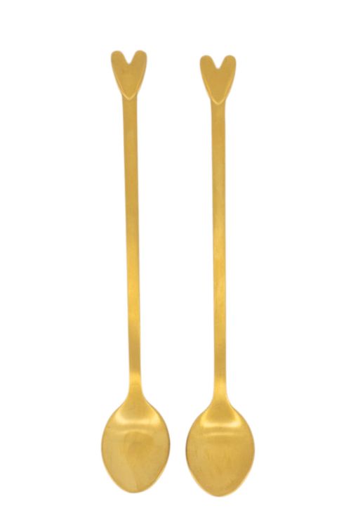 Zusss Gouden lepels met hartje - Set van 2