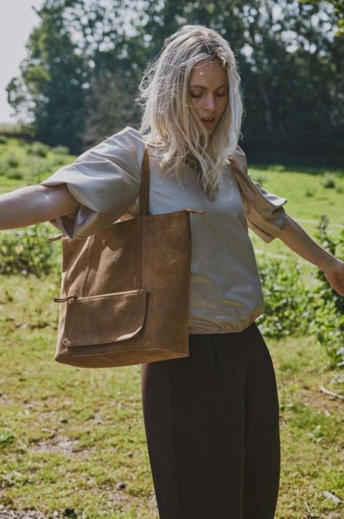 Zusss Grote shopper - Suede - Bruin