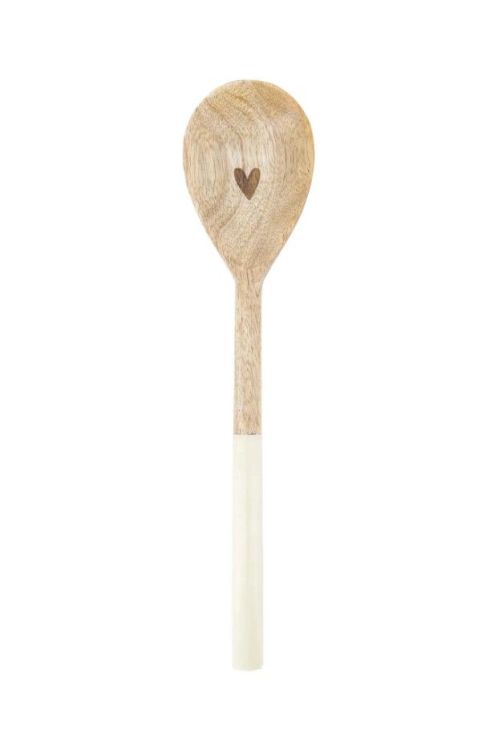 Zusss Houten lepel - Hartje - Naturel/wit Zusss Houten lepel - Hartje - Naturel/wit