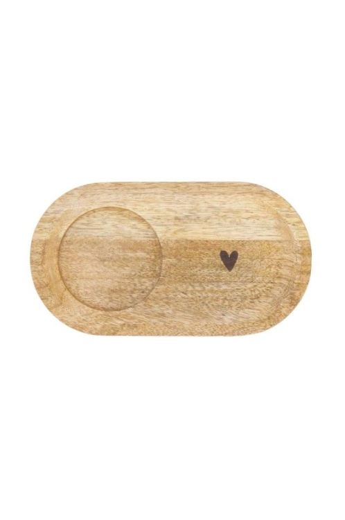 Zusss Houten Serveerschaal - Hartje - naturel