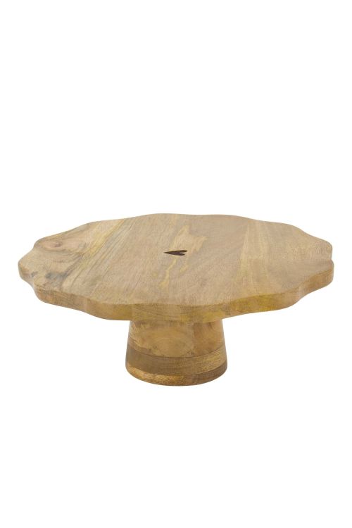 Zusss Houten taartplateau - Hartje - naturel