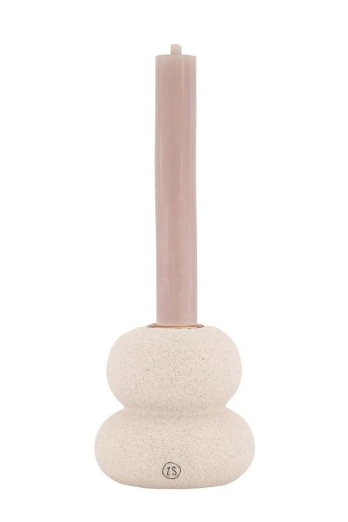 Zusss Keramieken kandelaar bol - Off white