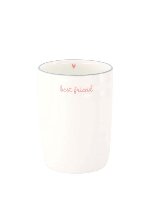 Zusss Koffiemok - Best friend - wit/ roze